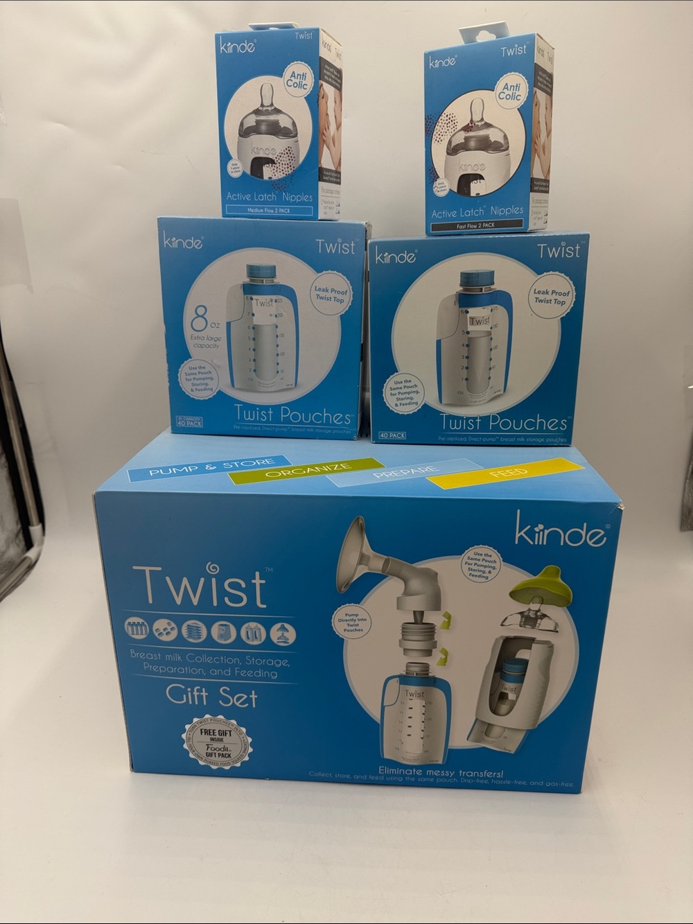 Kiinde Twist Breast Milk Collection & Feeding Gift Set - Blue